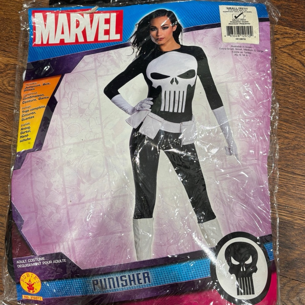 Marvel Black and White Punisher Costume